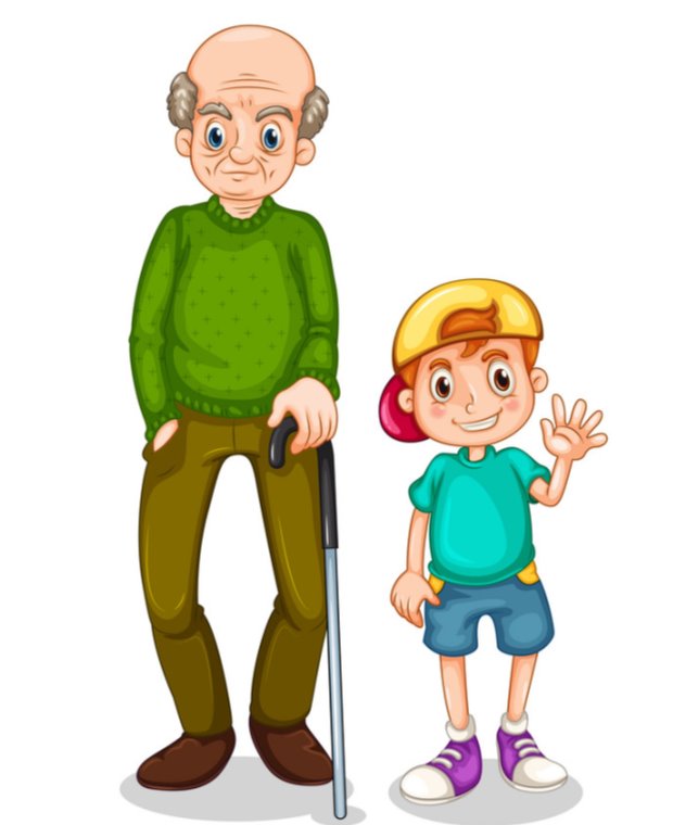Opposite adjectives words with old and young Vector Image